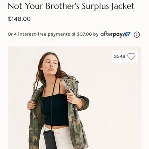 Not Your Brother's Surplus Jacket NWOT
$148.00